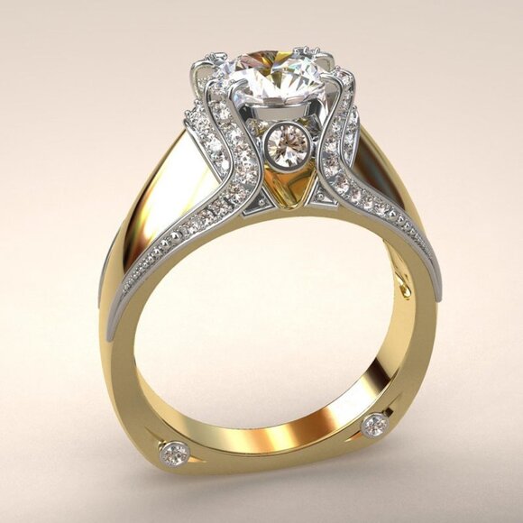 💍Noble Fashion Gemstone Cubic Zircon Chunky Rings for Women, INDN8217 - Picture 6 of 9